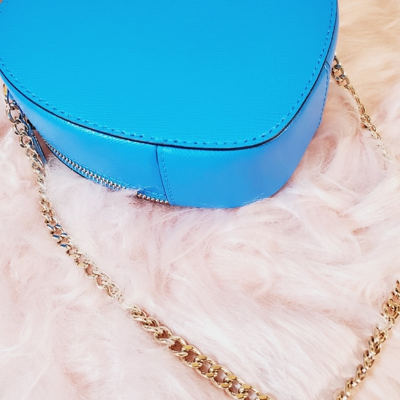 Kate Spade love shack mini heart crossbody bag Blue Summer Night Nwt - Picture 4 of 5